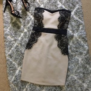 Black and Nude Cocktail Dress